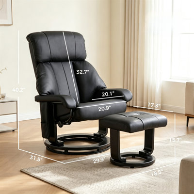 Swivel Recliner Chair with Ottoman