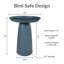 Baignoire pour oiseaux extérieure autoportante en métal Brytnee Gleeful Garden, résistante aux rayons UV - bleu-308021032
