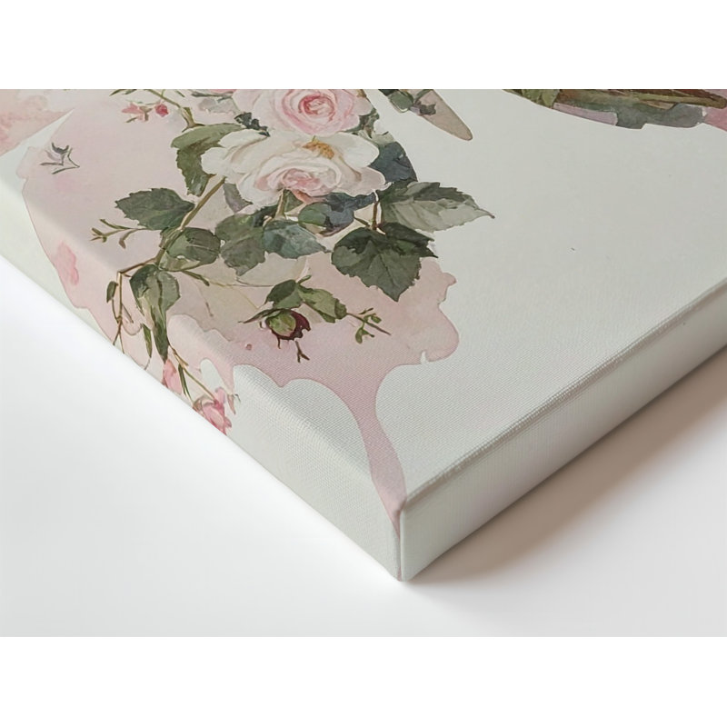Toile, art mural, composition minimaliste montrant la silhouette d'un papillon rose avec une qualité moderne prête à être accrochée