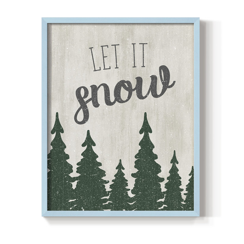 Let It Snow Forest, reproduction encadrée - bois massif, Bleu, H 10 po x l 8 po