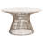 Contemporary Claunch Coffee Table – Tropical Style Mango Wood Top with Black Rattan Base for Home-1040864826
