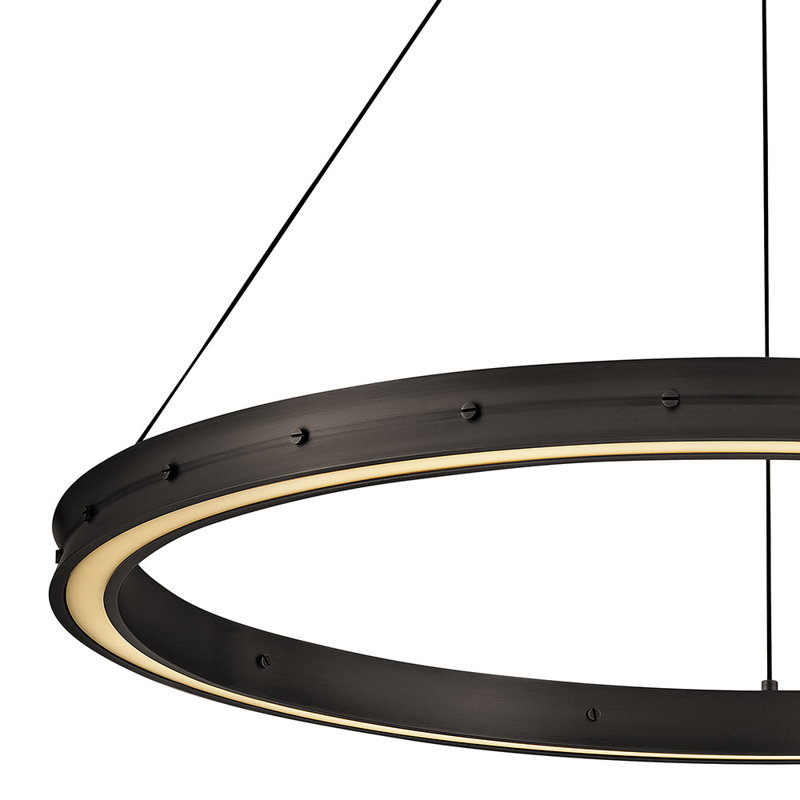 Althea Integrated LED Modern Round Chandelier, Satin Black, 31.5" H x 38" W x 38" D
