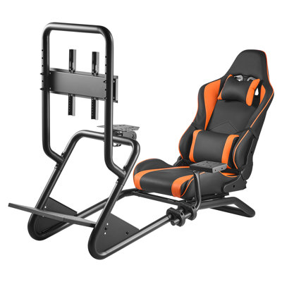 Support de volant de course, support de volant de simulateur robuste avec support pour écran, compatible Logitech G25, G27, G29, G920, G923, Thrustmaster T300RS, TX F458, T500RS, T3PA-PRO (F1 / GT) et pédales CSR