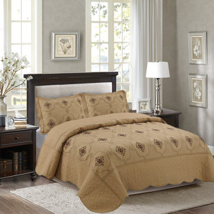 Ensemble de courtepointe réversible en microfibre 3 pièces p-emma