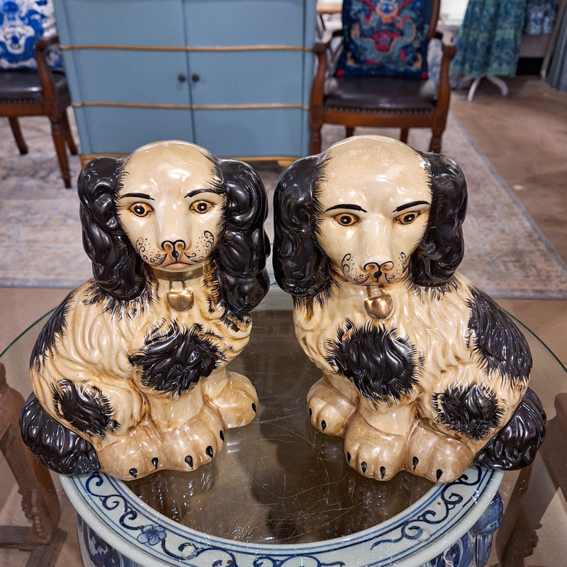 Animals Figurines & Sculptures, Blue/Cream
