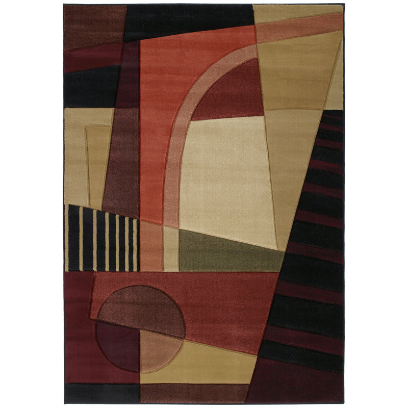 Carletta Abstract Indoor Rug, Rectangle 1'10" x 3'