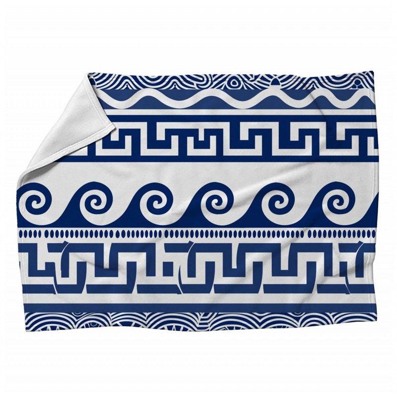 Greek Patterns Culture Machine Printed Throw Blanket, 50" W x 60" L