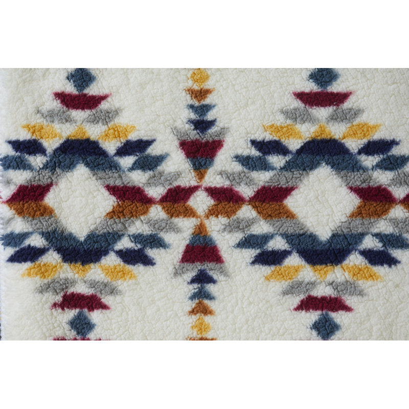 Knitted Throw Blanket, Aztec Print Multi, Abstract