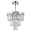 Lustre transitionnel en métal chromé 3 lumières avec cristaux transparents