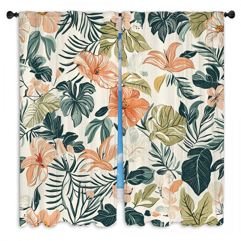 Rideaux de fenêtre Tropical, L 40 po x L 61 po