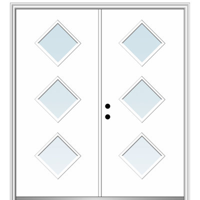 81.75'' Glass Fiberglass Front Entry Doors