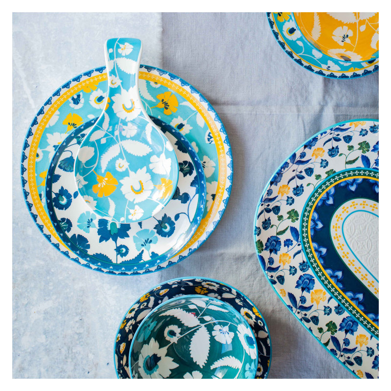 Maxwell & Williams Rhapsody dinner plate, porcelain, blue, 26.5cm, Blue/Green
