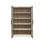 Mist Display Cabinet 50" Wide Tall Elegant Mist Oak Finish Smoked Gold Metal Doors-1644656347