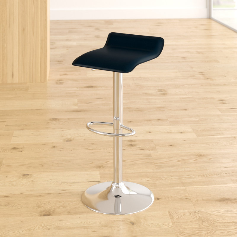 Akeiya Swivel Upholstered Adjustable Height Counter Stool, Black