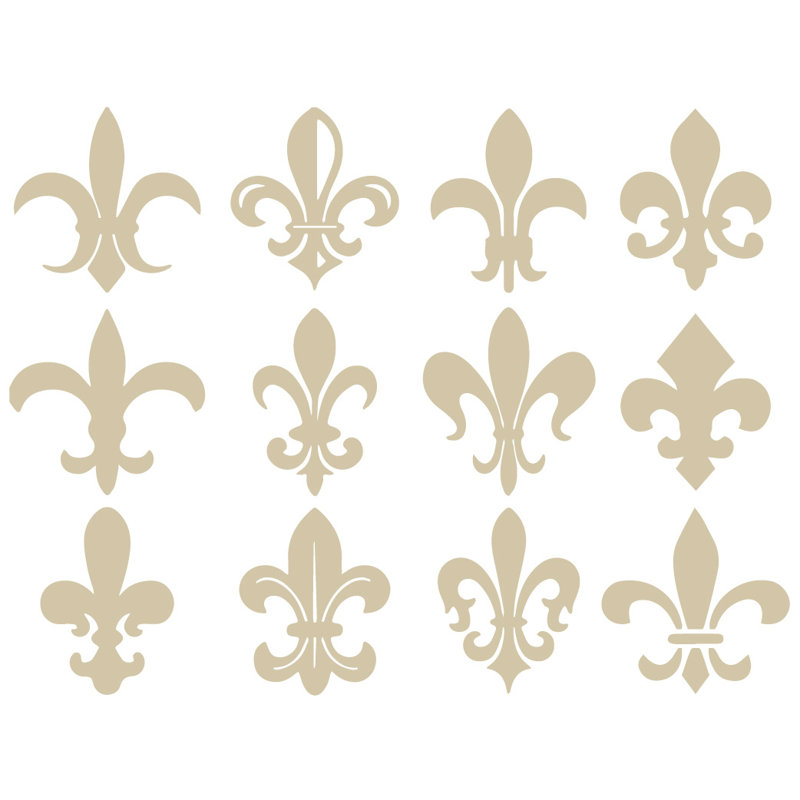 Décalcomanie murale motif fleur du lis, H 40 po x l 53 po x P 0,01 po, Beige