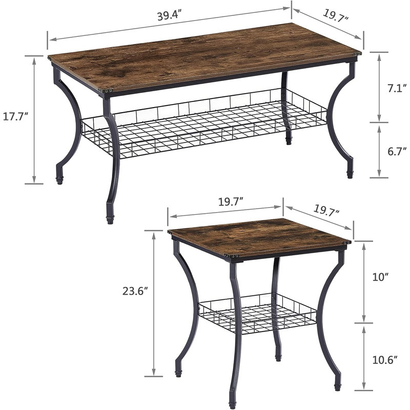 Table de bout Arfaan, Brun foncé