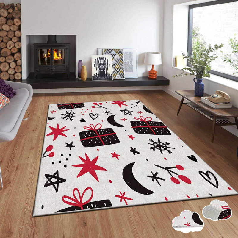 Luxurious Velvet Area Rug, 3.3 x 4.6 ft, 100% Polyester, 740 g/m² | Non-Slip Dot Underside, Laminated Sponge for Comfort | Easy Clean, Machine Washable at 86°F | Perfect for Living Room, Bedroom, and Home Decor