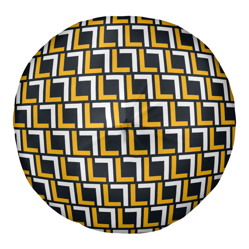 Housse de coussin et insert Pittsburgh, Doré / blanc / noir, 30'' x 30''