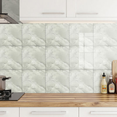 Marble Look Peel and Stick Wallpaper Oil-Proof Fire-Retardant Self-Adhesive Wall Panels