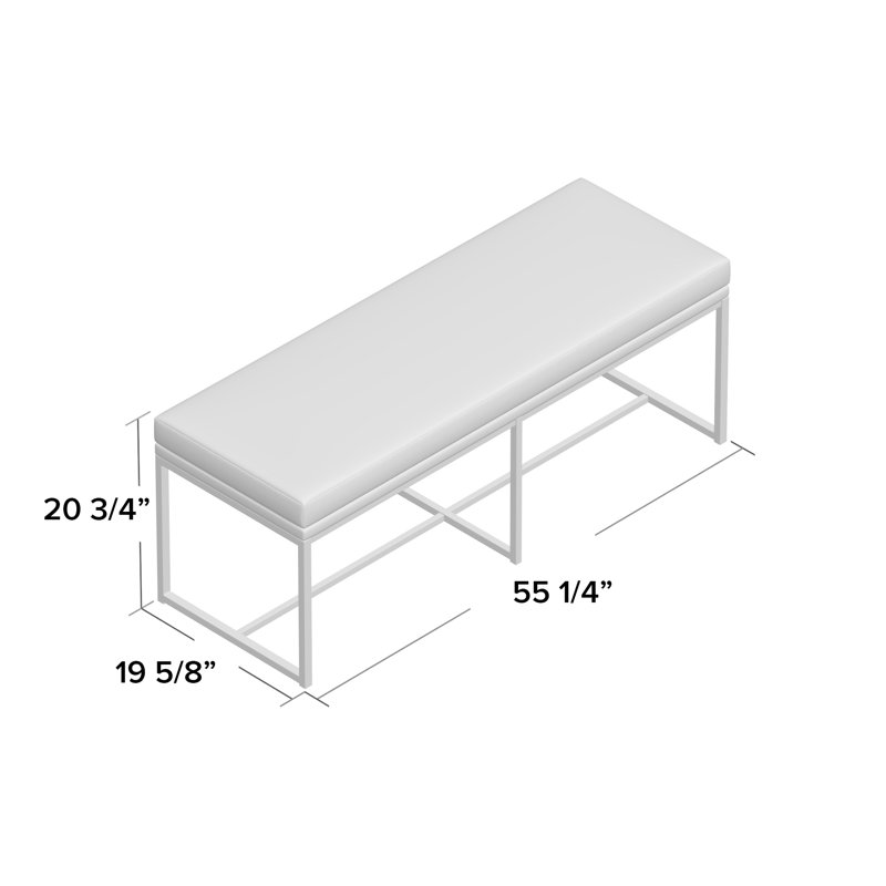 Banc de chambre rembourré Jaymae, Similicuir caramel