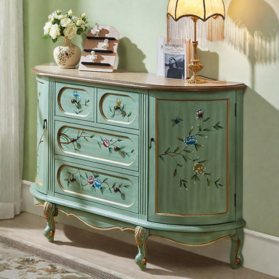Retro Simple Semicircle Painted Sideboard
