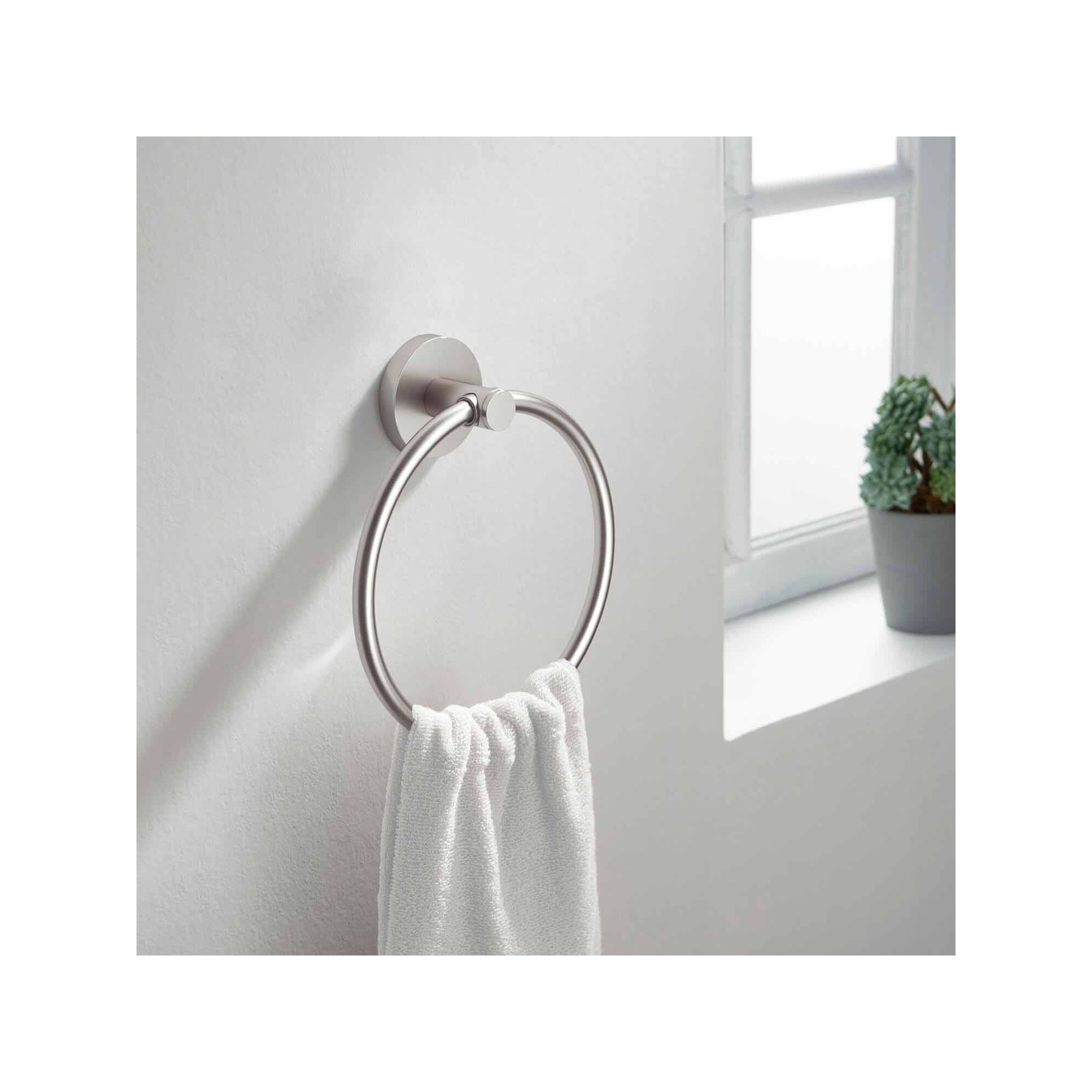 Circular Bathroom Towel Ring, Brushed Nickel