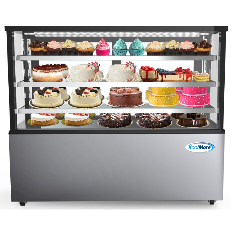 Vitrine réfrigérée de 71 po pour gâteaux, cadre en acier inoxydable, 30 pi³ pi. RBD30C.