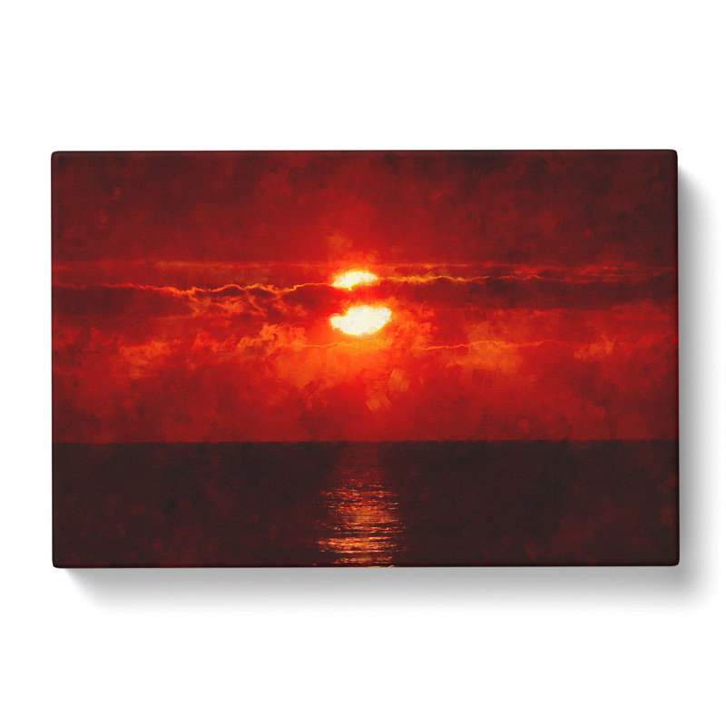 Red Sunset - Wrapped Canvas Print, 40cm H x 60cm W x 3cm D