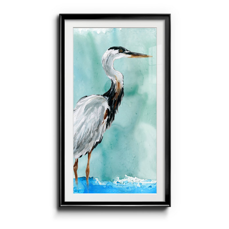 " Delray Crane I ", Black, 10.5" H x 18.5" W x 1.5" D
