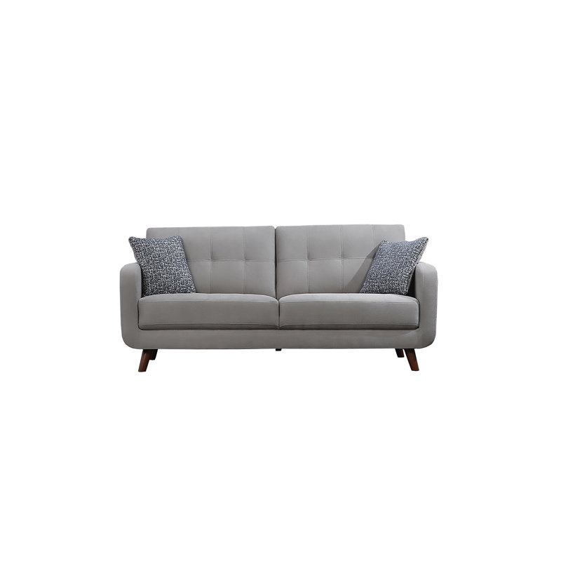 Canapé à accoudoirs carrés 85 po, Polyester gris ciment