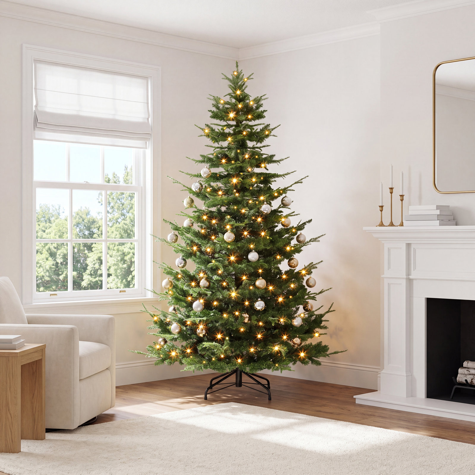 Frosted 7.5' Pre-Lit Fir Christmas Tree, 6.5'