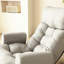 Chaise rotative confortable avec rembourrage en lin et support