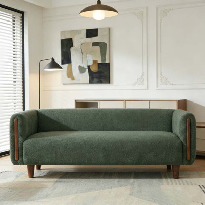 Modern 3-Seater Sofa 78.7" Sofa Couch Textured Upholstery Couch with Stylish Armrest