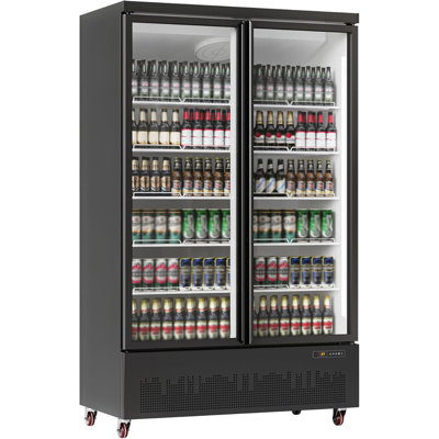 35.3 Cu.Ft Commercial Display Refrigerator with Glass Door, 5 Adjustable Shelves for Restaurant