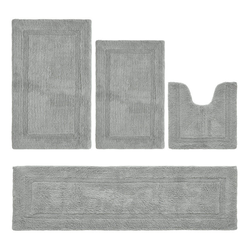 Ensemble de tapis pour salle de bain 100% coton 2370 g / m² Lux Premium, Argent