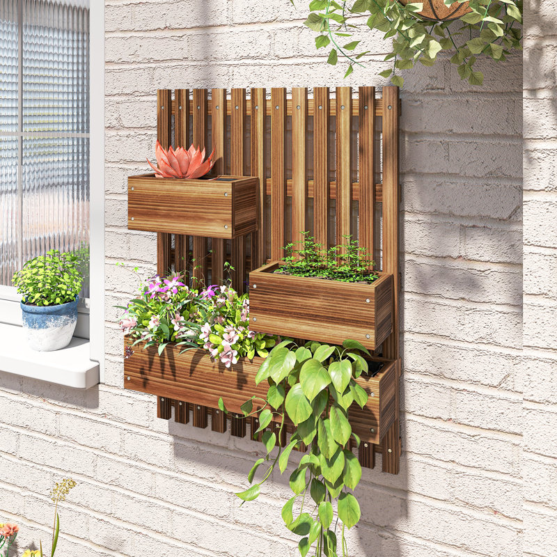 Solid Wood Outdoor Raised Garden Bed