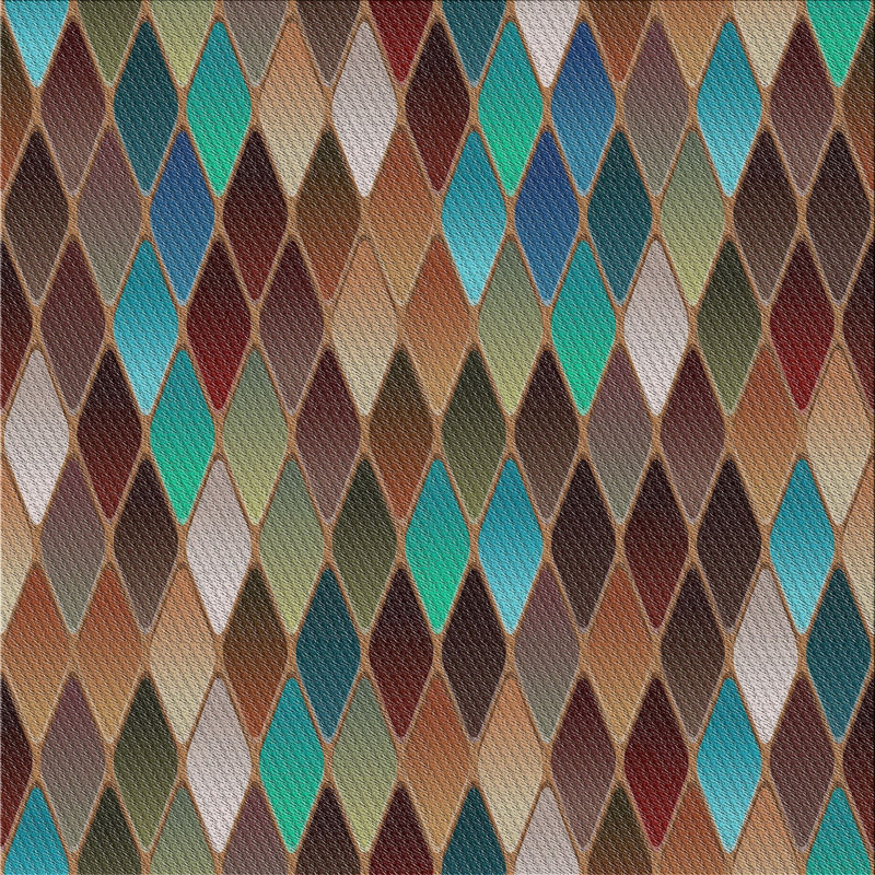 Tapis décoratif à motif géométrique Rainer, Carré 6 pi