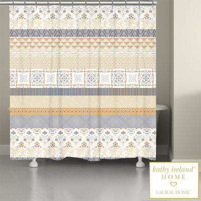 kathy ireland HOME Peaceful Elegance Stripe 71" x 72" Shower Curtain