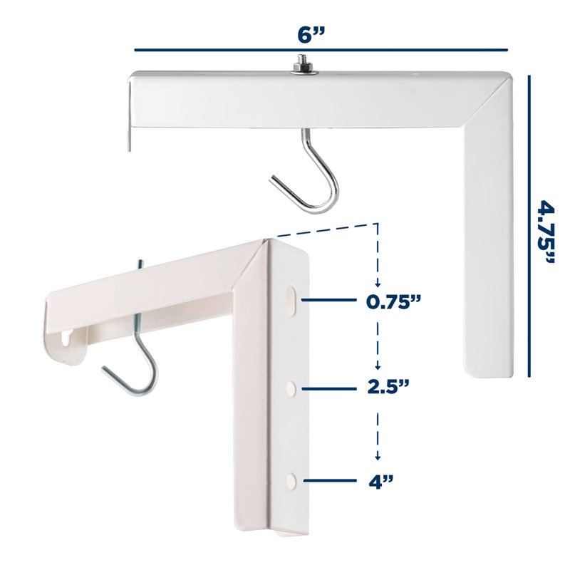 Mount-It! Projector Screen Wall Mount L-Brackets, Wall Hanging Bracket For Home Projector & Screens