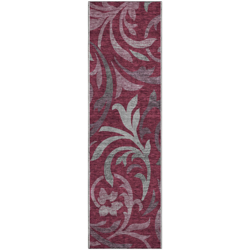 Premium Machine Washable Prisco Garnet Rug, Runner 2'3" x 7'6"