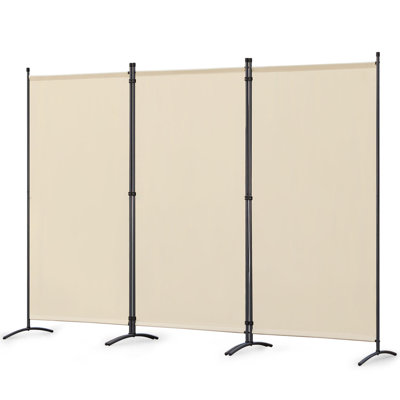 243cm W x 180cm H 3 - Panel Metal Folding Room Divider