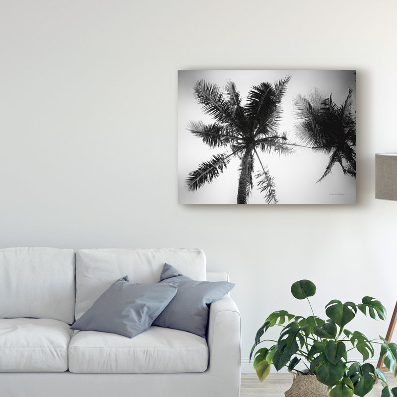 « palm tree looking up ii », reproduction de photo sur toile tendue, H 14 po x l 19 po x P 2 po