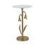 Table d'appoint tulipe dorée 14 po x 14 po x 24 po avec plateau en marbre blanc