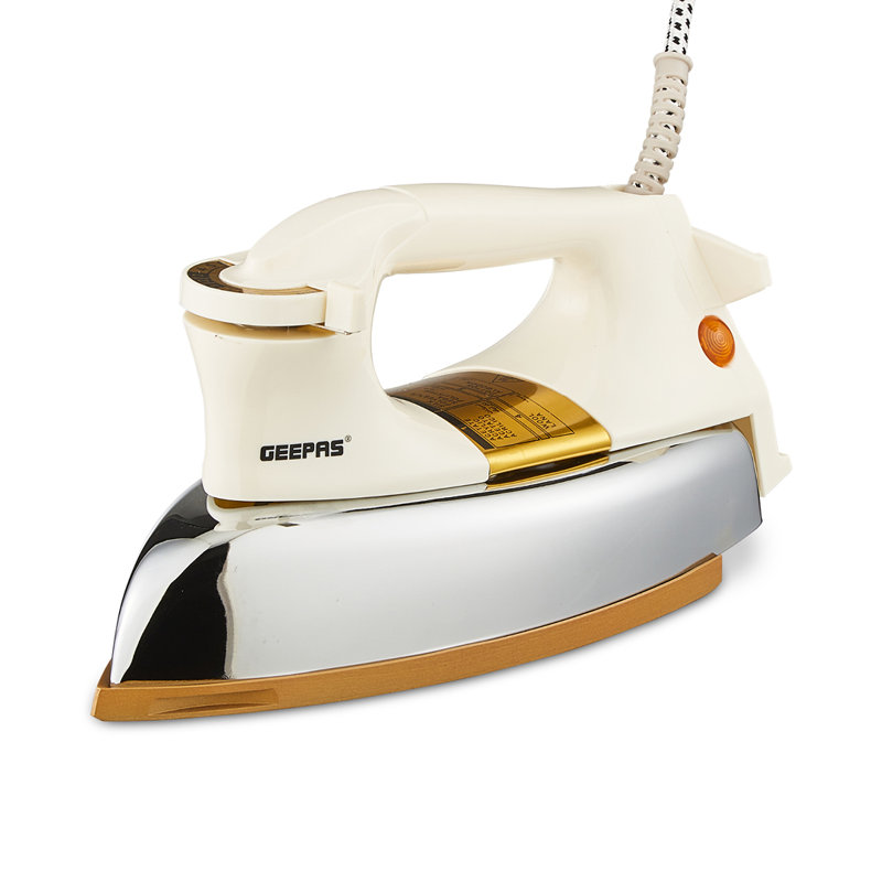 GEEPAS Dry Iron Clothes Heavyweight Electric Press, 1200W- White
