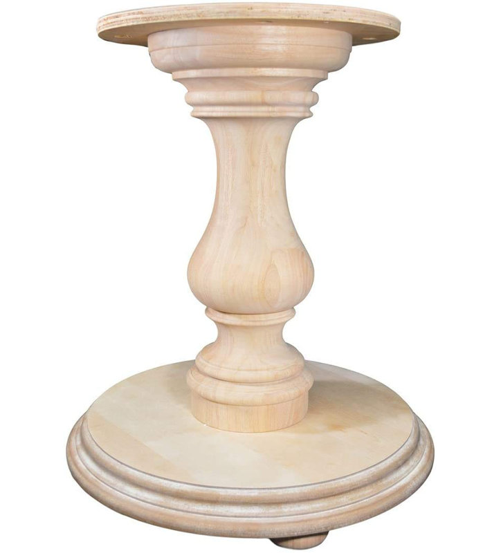 Bradford 32" Light Brown Solid Hardwood Pedestal Table Base