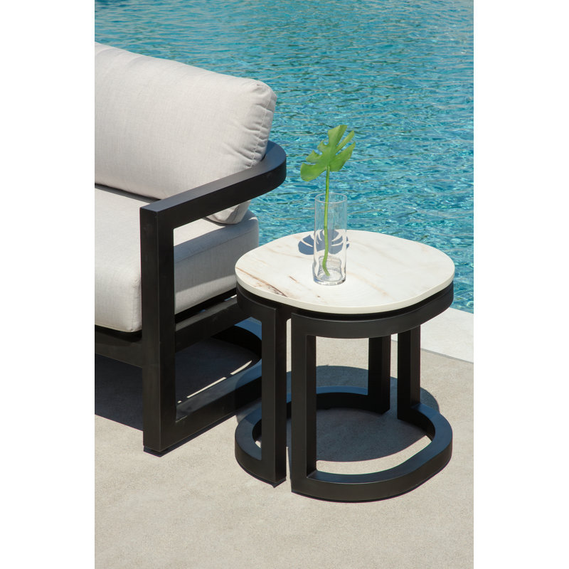 Malibu Metal Outdoor Side Table , 21.97'' in. W 21.97'' in. D