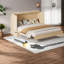 Grand lit escamotable en bois avec tiroirs de rangement pour maisons modernes