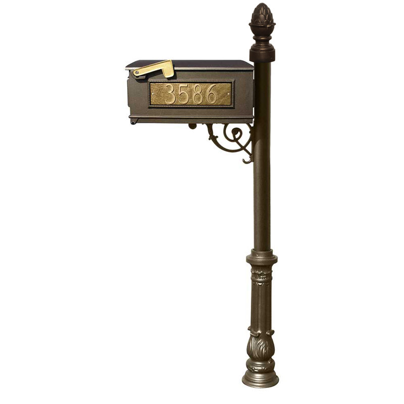 Lewiston Aluminum Post Mounted Mailbox, Yes