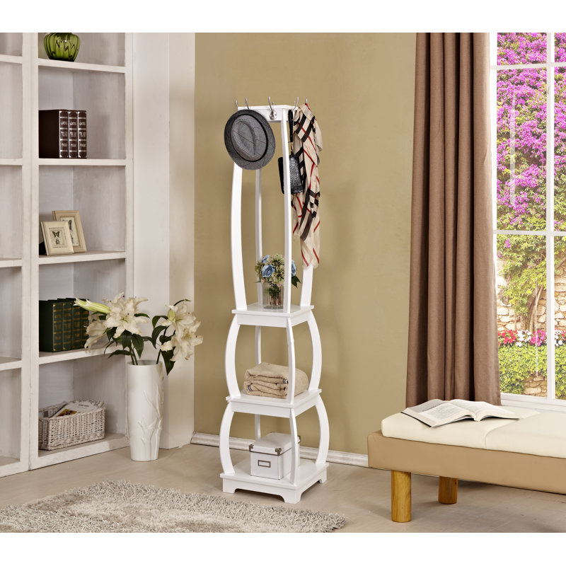 Freestanding Coat Rack, White