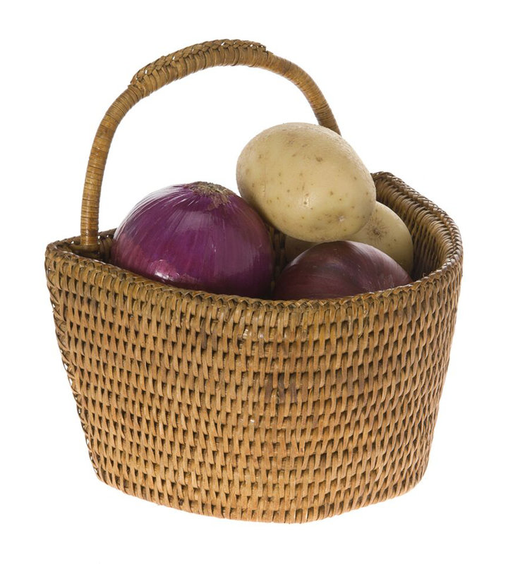 Panier mural Everard Kouboo, H 8,75 po x l 8,5 po x p 6,5 po, Brun miel